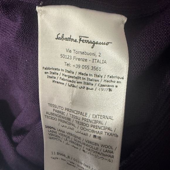 Salvatore Ferragamo Limited Edition Purple Virgin Wool Cardigan Size S - Picture 4 of 10
